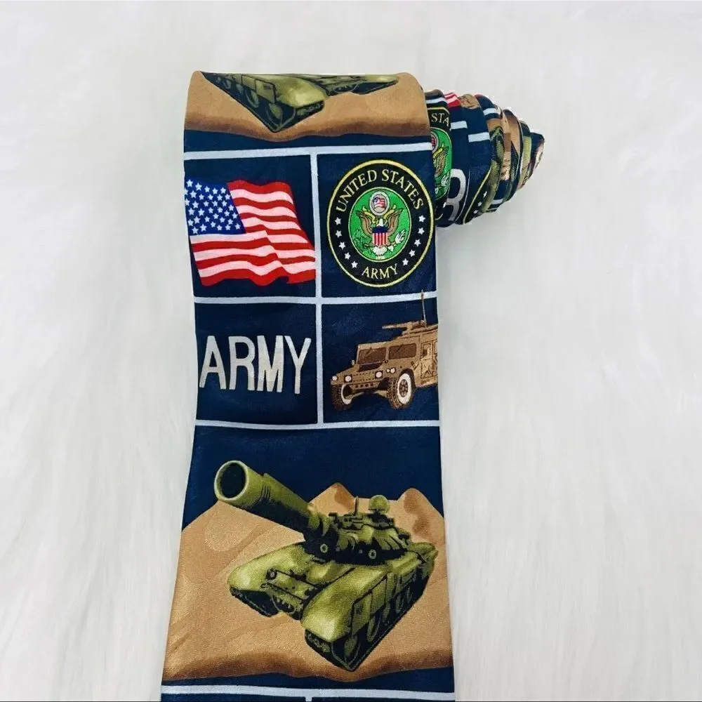 Steven Harris Mens United States Army Military Necktie Patriotic EUC